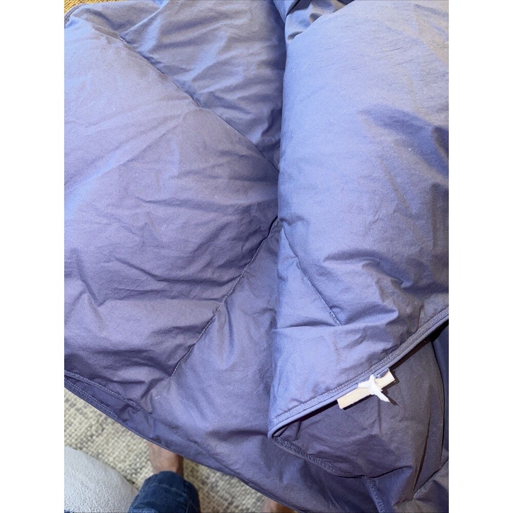 Garnet Hill Queen Down Comforter Light Navy Blue